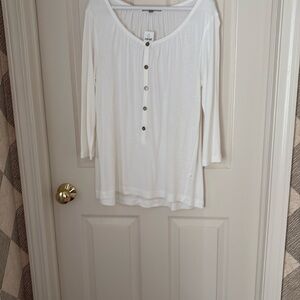 Women's White Button-Down Top